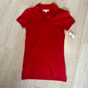 Aero red short sleeve uniform pique polo size small short sleeve
